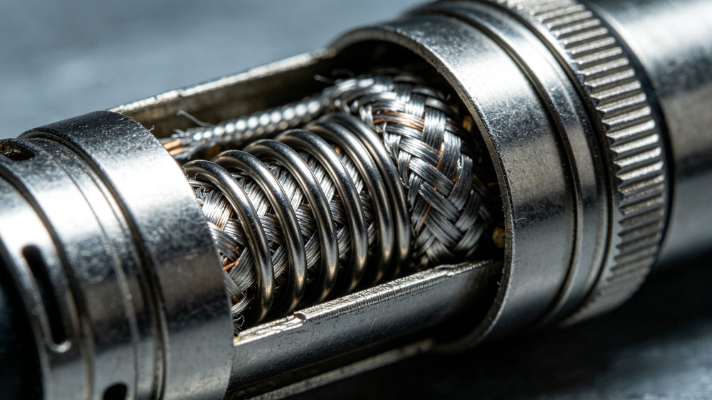 金属电缆接头内部结构特写