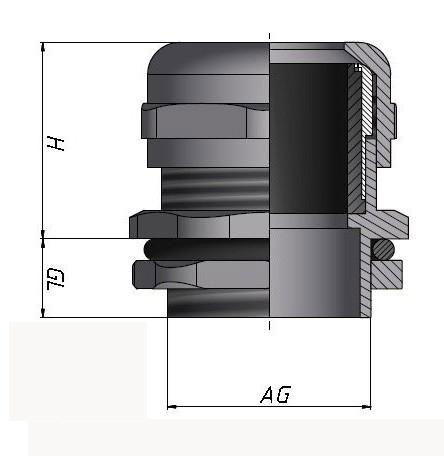 不锈钢电缆防水接头产品介绍_不锈钢电缆防水接头管制螺纹G型外形图